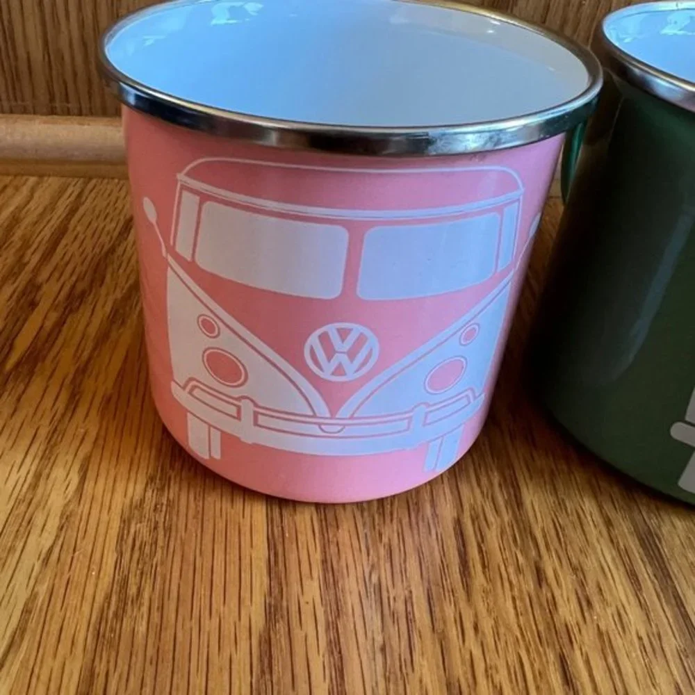 EUC BRISA VW Collection Coffee Mug Unisex Tea‎ Cup 3-pc Set Bus Campervan Motif